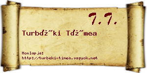 Turbéki Tímea névjegykártya