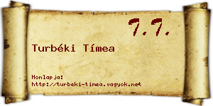 Turbéki Tímea névjegykártya